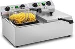 Royal Catering Edelstahl Doppel-Fritteuse (2 x 3200 W, Kapazit&auml;t: 2 x 10 l),