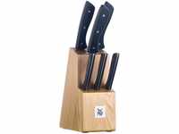 WMF Messerblock mit Messerset, 7-teilig, 6 Messer geschmiedet, 1 Block aus Eichenholz