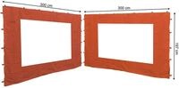 2 Seitenteile mit PE Fenster 300x197cm f&uuml;r Rank Pavillon 3x3m Seitenwand