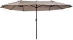 Outsunny Doppelsonnenschirm 455 x 265 cm, UV Schutz Sonnenschirm mit Handkurbel,
