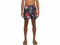 Urban Classics Herren Pattern Swim Shorts Badehose, Black Rose AOP, XL