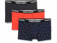 Urban Classics Herren 3-pack Boxershorts, Bird Aop+ Boxer Orange + Cha, L EU