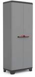 Keter Stilo Kunststoffschrank, hoch, BxTxH: 68x39x173cm, grau/schwarz/rot, inkl. 3