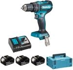MAKITA DHP485RF3J Bohrmaschine | 3 Ax3, zwei Geschwindigkeiten, Bohren bis 13...
