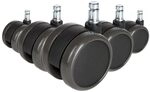 hjh OFFICE 619027 5x ungebremste Rollen ROLO FREE Stuhlrollen f&uuml;r Hartb&ouml;den 11mm /