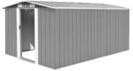 vidaXL Ger&auml;teschuppen 257x392x181cm Metall Grau Ger&auml;tehaus Schuppen Gartenhaus
