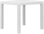 vidaXL Gartentisch Wei&szlig; 79x79x72 cm Kunststoff Rattan-Optik