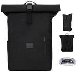 Johnny Urban Rolltop Rucksack Damen & Herren Schwarz - Robin Large - Tagesrucksack