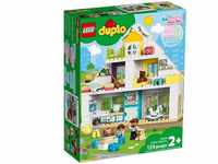 LEGO DUPLO Town Modular Playhouse 10929 Dollhouse with Furniture and a Family,...