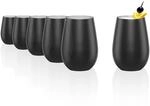 St&ouml;lzle Lausitz Wassergl&auml;ser Elements metallic Schwarz/Silber 6er-Set 465 ml &ndash;