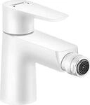 hansgrohe Talis E Einhebel-Bidetarmatur mit Zugstangen-Ablaufgarnitur, Mattwei&szlig;