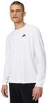 Nike Herren M NSW CLUB TEE - LS Langarm T-shirt, Wei&szlig; (White/Black/100), XS