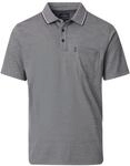 CASAMODA Herren Polo-Shirt unifarben Brusttasche, Mittelgrau, L
