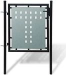 vidaXL Schwarzes Einzeltor f&uuml;r Z&auml;une 100 x 75 cm