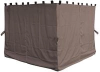 QUICK STAR 4 Seitenteile f&uuml;r Pavillon Nizza 3x3m Seitenwand Taupe/Beigegrau...