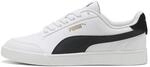 PUMA Unisex Puma Shuffle Sneaker, Puma White-Puma Black-Puma Team Gold, 40 EU