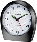 Atrium Funkwecker Analog Quarz ohne Ticken klassisches Design matt schwarz A620-7