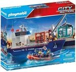 PLAYMOBIL City Action 70769 Gro&szlig;es Containerschiff mit Zollboot,...