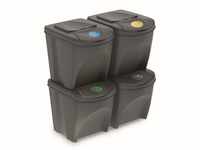 Set von 4 Recyclingwürfeln 100L Prosperplast Sortibox von grauem Kunststoff