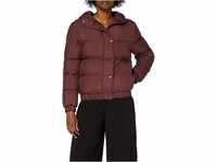 Urban Classics Damen Ladies Hooded Puffer Jacket Jacke, Cherry, M