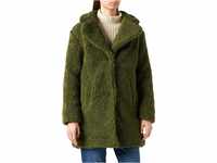 Urban Classics Damen Ladies Oversized Sherpa Coat Mantel, Grün (Olive 00176),