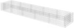 vidaXL Gabionen Hochbeet Verzinkter Stahl 450x90x50cm Pflanzkorb Steinkorb