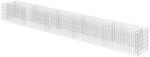 vidaXL Gabionen Hochbeet Verzinkter Stahl 450x50x50 cm Pflanzkorb Steinkorb