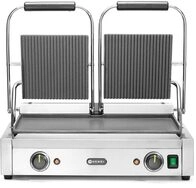 HENDI Kontaktgrill, Doppelversion, Elektrogrill, Tischgrill, Sandwichtoaster,
