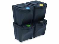 Set von 4 Recyclingwürfeln 100L Prosperplast Sortibox von Anthrazitfarben...
