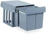 Relaxdays Einbaum&uuml;lleimer K&uuml;che, Auszug, M&uuml;llsystem Unterschrank, 15 & 2x 8 l,