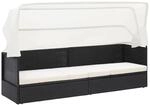 vidaXL Gartensofa mit Sonnendach Sonnenliege Gartenliege Lounge Gartenbank Gartenbett