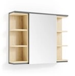 Vicco Badspiegelschrank Aquis, Anthrazit, 79.6 x 64 cm, zur Aufbewahrung im