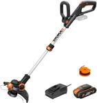 WORX 18V(20V MAX) Akku-Rasentrimmer WG163E.2, PowerShare, 2-in-1 Rasentrimmer &