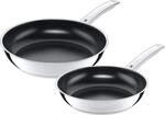 WMF Durado Pfannenset 2-teilig, Bratpfanne Induktion 24, 28 cm, Cromargan Edelstahl