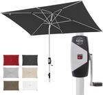 Knirps Automatic Sonnenschirm 260x165cm Dunkelgrau I innovativer UV-Schutz mit