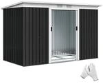 Outsunny Metall Ger&auml;tehaus 6,3m&sup3; 280x130x172cm Ger&auml;teschuppen mit Pultdach