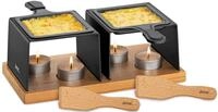 Spring K&auml;se-Raclette Gourmet 2er-Set, Buchenholz-Bodenplatte, 4 Teelichter
