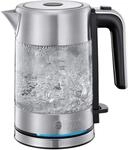 Russell Hobbs Wasserkocher Compact, 0,8 l, Glas und Edelstahl, 2200 Watt