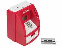 Idena 50021 - Digitale Spardose, Geldautomat mit Sound in Rot, PIN geschützter