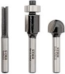 STIER Fr&auml;ser-Set 3-teilig, 6 mm Schaft, Nutfr&auml;ser, B&uuml;ndigfr&auml;ser,