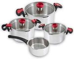KOPF Kochtopf-Set Nelo 7-teilig aus Edelstahl I Induktions T&ouml;pfe Set mit Deckel,