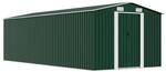 vidaXL Ger&auml;teschuppen 257x580x181cm Metall Gr&uuml;n Ger&auml;tehaus Schuppen Gartenhaus