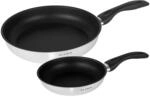 KLAMER Bratpfanne (20 + 28cm) Induktion &ndash; Profi Edelstahlpfanne mit Greblon&reg; C3+