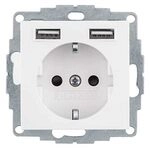 Berker Steckdose SCHUKO/USB 48031909 S.1, polarwei&szlig; mt. S.1 Steckdose 4011334510529