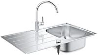 GROHE Bau Set | Bau Set aus K200 Sp&uuml;le und Bau Edge K&uuml;chenarmatur | edelstahl 