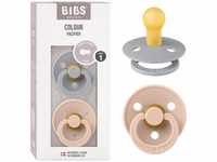 BIBS Colour Schnuller 2er-Pack, BPA-frei, Kirschform Nippel. Naturkautschuk /...