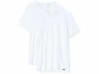 Skiny Herren Collection V-Shirt Kurzarm 2er Pack Unterhemd, Weiß (White 0500), Large