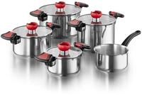 KOPF Kochtopf-Set Nelo 9-teilig aus Edelstahl I Induktions T&ouml;pfe Set mit Deckel,
