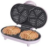 Bestron Doppel-Waffeleisen f&uuml;r klassische Herzwaffeln, Herzwaffeleisen mit Backampel