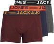 JACK & JONES Herren Jaclichfield Trunks 3 Pack Boxershorts, Burgundy, L EU